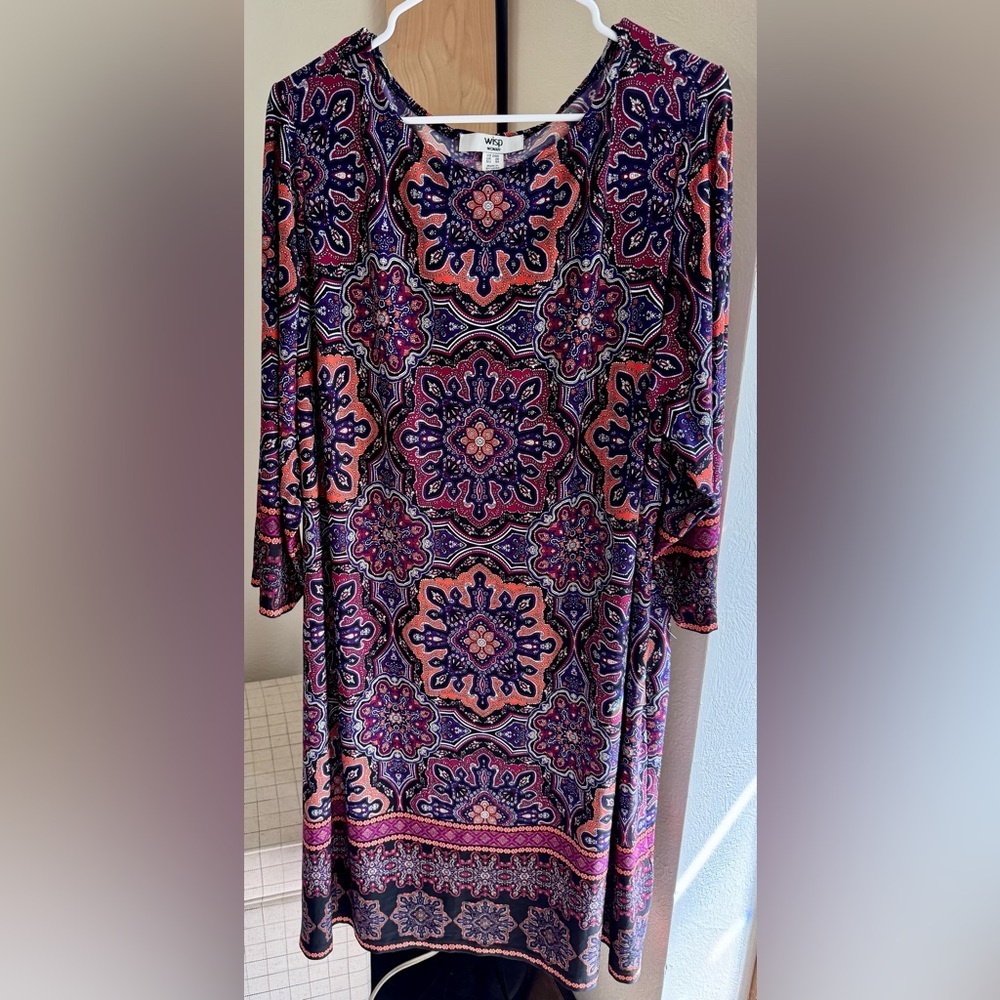 NWOT Wisp Elegant Multicolor Patterned Dress